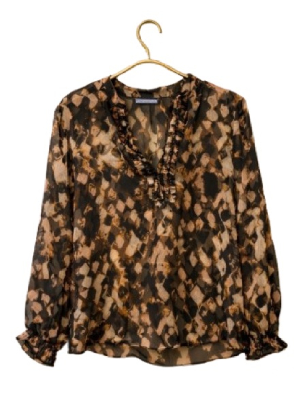 Simply Vera Vera Wang Sheer Abstract Blouse – Flowy Layering Style | Size L